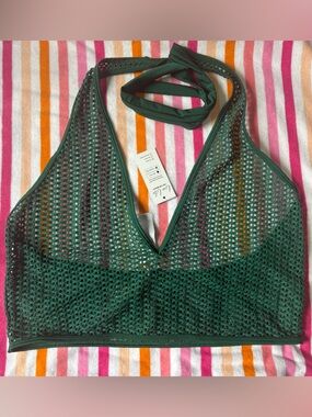 Cupshe Forest Green Mesh Halter Bandeau